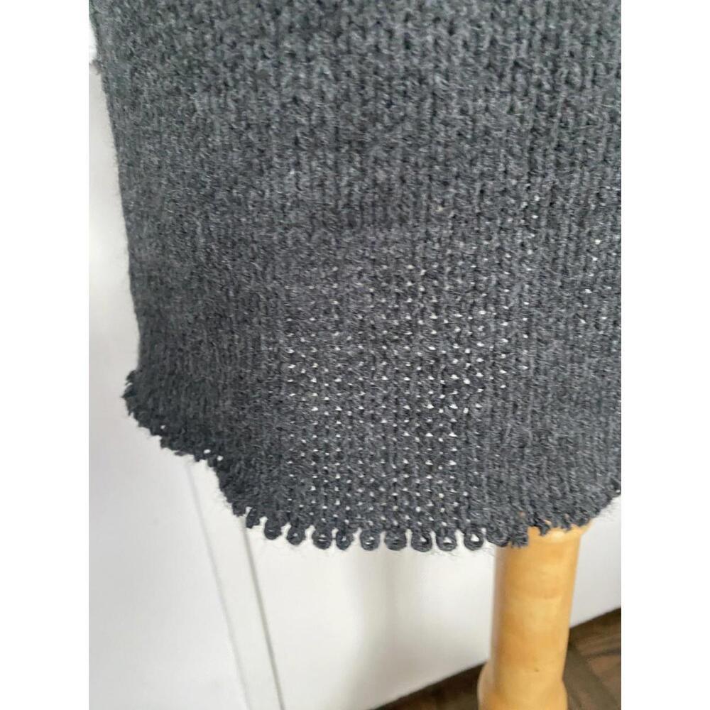 ONE STEP UP Women's M Cardigan SWEATER Gray LONG Hooded Raw Edge - Picture 3 of 5